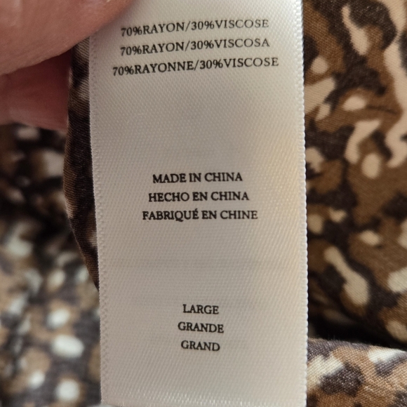 Rails Addison Mini Skirt Sz L Women's Animal Print Tiered Smock Waist Brown's - Picture 12 of 13